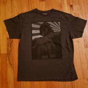 Star Wars Darth Vader Rising Sun Portrait Grey T-Shirt Size L